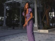 ZARA LILLA LAVANDA A PUNTINI MIDI CON MANICHE A PALLA ABITO BLOGGER M MEDIO comprar usado  Enviando para Brazil