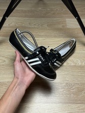 Tênis de balé vintage Y2K Adidas couro preto/dourado/branco EUA 8,5 EUR 40 comprar usado  Enviando para Brazil