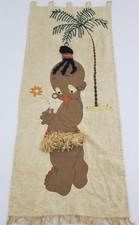Tapeçaria de parede vintage africana aplique trabalho pequena marrom Koko 108 x44cm , usado comprar usado  Enviando para Brazil