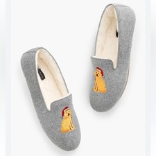 Chinelos bordados Talbots Fireside Golden Retriever novo com etiquetas tamanho 9 comprar usado  Enviando para Brazil