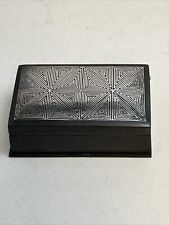 Antiga Índia Bidriware Bidri Caixa Anglo-Indiana Prata Inlay Padrão Geométrico, usado comprar usado  Enviando para Brazil