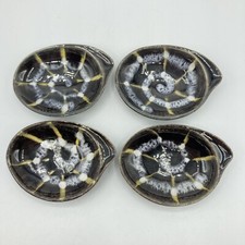 Conjunto de 4 saquinhos de chá vintage arte cerâmica concha cerâmica vitrificada molho saquinho prato 3 3/4" comprar usado  Enviando para Brazil
