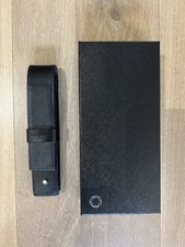 Montblanc black leather for sale  AYLESFORD