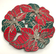Christmas poinsettia metal for sale  Hinckley