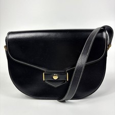 Christian Dior Front CD Logo Bolsa de Ombro Couro Preto Vintage F/S comprar usado Christian Dior Front CD Logo Bolsa de Ombro Couro Preto Vintage F/S comprar usado  Enviando para Brazil