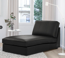 Ikea black leather for sale  ROMFORD