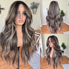 Perucas de renda completa 100% cabelo humano preto loiro misto destaques peruca frontal de renda 13x4 comprar usado  Enviando para Brazil