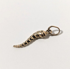 Pingente amuleto vintage de ouro 9 quilates Lucky Cornicello chifre italiano pimenta texturizado comprar usado  Enviando para Brazil