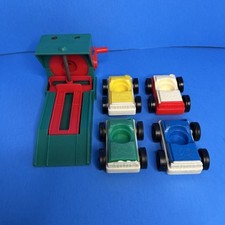 #930 Elevador de Carro de Serviço de Garagem e 4 Carros Vintage Fisher Price Little People comprar usado  Enviando para Brazil