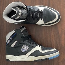 Tênis masculino vintage anos 80 90 Jordache Hi-Top 8,5 preto/azul basquete retrô esportes comprar usado  Enviando para Brazil