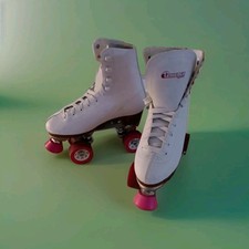 Usado, Patins femininos Chicago Rink tamanho 7 brancos com rodas rosa comprar usado  Enviando para Brazil