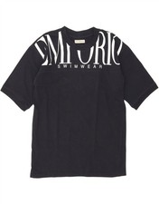 Camiseta gráfica masculina EMPORIO ARMANI média azul marinho algodão AC04 comprar usado  Enviando para Brazil