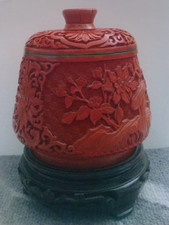Rotlack deckelvase china gebraucht kaufen  Berlin