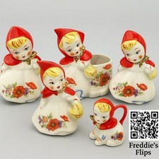 Vintage Chapeuzinho Vermelho Japão 4 peças Conjunto de Cerâmica – S&P, Creme, Sugar Bowl comprar usado  Enviando para Brazil