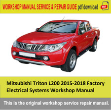 Manual de oficina de sistemas elétricos de fábrica Mitsubishi Triton L200 2015-2018 comprar usado  Enviando para Brazil