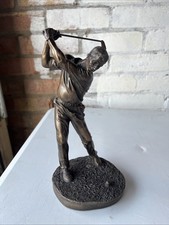 Bronzed resin golfer for sale  WANTAGE