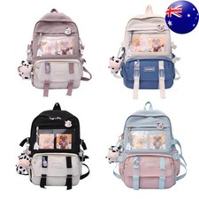 Usado, Mochila feminina estilo preppy de lona cor sucesso mochila estudantil com pingentes comprar usado  Enviando para Brazil