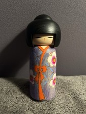 Boneca de madeira vintage assinada pelo artista Yuji Kawase japonesa KOKESHI 7” sem caixa comprar usado  Enviando para Brazil