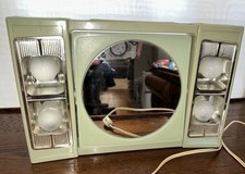 Espelho de vaidade vintage verde iluminado retrô maquiagem com capacidade de ampliação dupla comprar usado  Enviando para Brazil