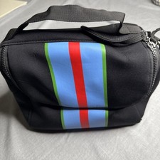Bolsa de almoço Cynthia Rowley listrada preta acento neoprene alça de mão/ombro comprar usado  Enviando para Brazil