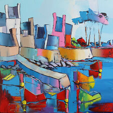 Peinture toile village d'occasion  Mandelieu-la-Napoule