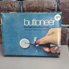 1972 Dennison Buttoneer 5 segundos botão acessório kit Ronco reparo de vestuário 10661 comprar usado  Enviando para Brazil