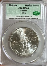 Moneda de plata 1 Onza Libertad 1984 México CAC MS66 segunda mano  Embacar hacia Mexico