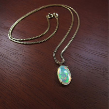 Pingente de opala Welo etíope natural 3 CT em ouro branco 14K opala de fogo arco-íris comprar usado Pingente de opala Welo etíope natural 3 CT em ouro branco 14K opala de fogo arco-íris comprar usado  Enviando para Brazil