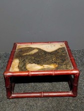 Mesa de chá/base requintada de mármore incrustada de pau-rosa natural chinês feita à mão 3240, usado comprar usado  Enviando para Brazil