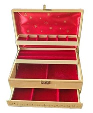 Caixa de joias gaveta deslizante vintage Mele 4 camadas abertura automática loira vermelha 12x8x4,5, usado comprar usado  Enviando para Brazil
