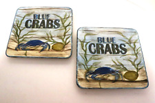 Pratos de buffet Kate McRostie dois caranguejos azuis captura de pescador 9 polegadas - Raro comprar usado  Enviando para Brazil