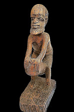 Holz Figur Mann mit Djembe Afrika handgeschnitzt 18x9x5,5 cm charismatisch alt comprar usado  Enviando para Brazil