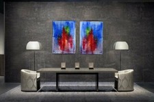 Kunstwerk diptychon abstrakt gebraucht kaufen  Castrop-Rauxel