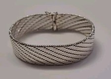 Pulseira de elos de corrente vintage italiana de prata esterlina 950 plana flexível brilhante 6,5", usado comprar usado  Enviando para Brazil