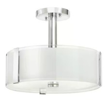 Luminária Hampton Bay Bourland 14 polegadas 3 luzes cromada polida montagem semi nivelada comprar usado  Enviando para Brazil