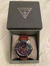 Relógio masculino Bold Guess com pulseira de couro marrom e mostrador cronógrafo preto comprar usado  Enviando para Brazil