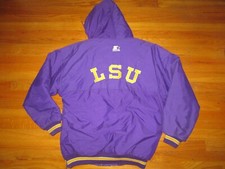 Jaqueta casaco com capuz década de 1990 RARO vintage LSU Tigers dupla face Heavy Starter G/X comprar usado  Enviando para Brazil