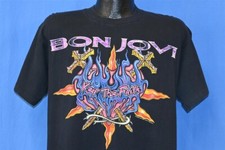 camiseta vintage anos 90 BON JOVI KEEP THE FAITH WORLD TOUR 1993 2 LADOS GRANDE G comprar usado  Enviando para Brazil