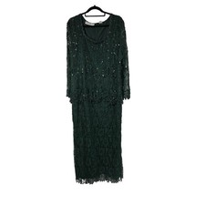 Vestido Scala Para Mujer 1X Verde Esmeralda Vestido de Noche Lentejuelas Detalle de Encaje Formal Lujo segunda mano  Embacar hacia Mexico