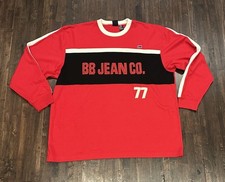 Camiseta Pulôver Masculina Vintage Bugle Boy 2XL Vermelha Preta BB Jean Co 77 Anos 90 comprar usado  Enviando para Brazil