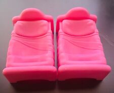 2 camas de solteiro rosa Fisher Price Little People casa quarto móveis dormir, usado comprar usado  Enviando para Brazil