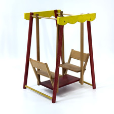 Móveis para casa de bonecas Strombecker planador de madeira 11" vermelho amarelo 148 balanço gramado comprar usado  Enviando para Brazil