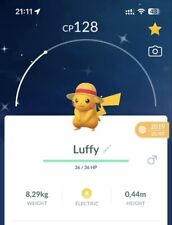✨ Fantasia rara brilhante Pikachu chapéu de palha Luffy ✨ Pokémon Go Trade | PoGo comprar usado  Enviando para Brazil