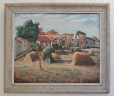 Ancien tableau village d'occasion  France