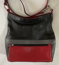 Usado, Bolsa de couro ili New York preta vermelha ombro anos 90 geométrica bloco de cores macio comprar usado Usado, Bolsa de couro ili New York preta vermelha ombro anos 90 geométrica bloco de cores macio comprar usado  Enviando para Brazil