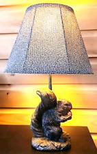 Luminária de mesa Rustic Lodge Cabin Forest SQUIRREL decoração 18" sombra de tweed exclusiva, usado comprar usado  Enviando para Brazil