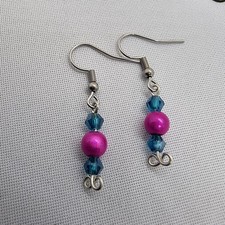Pink blue beaded for sale  STOKE-ON-TRENT