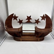 Prateleira de parede vintage feita à mão de madeira estrelas escada 3 prateleiras 23x12,5” comprar usado  Enviando para Brazil