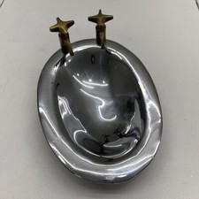 Suporte para saboneteira de bancada em forma de banheira folheado a prata ZODAX com torneira de latão comprar usado  Enviando para Brazil