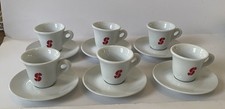 Usado, Conjunto de 6 xícaras de café expresso IPA ILLY N conjunto de pires porcelana branca vermelha ITÁLIA comprar usado  Enviando para Brazil